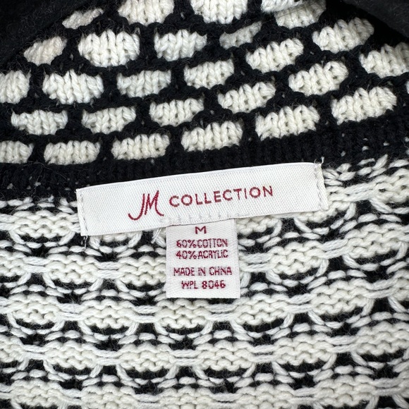 MCollection women’s black and white button up sweater - Picture 3 of 5